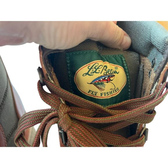 L.L.Bean Fly Fishing Leather/Canvas Wading Boots – Felt Sole – Men’s Size 11 - Picture 7 of 11
